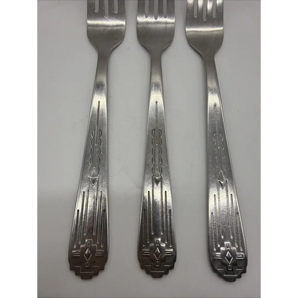 Zia International INSZIA1 Dinner Fork 1847 Rogers Brothers Stainless Steel 3 Lot